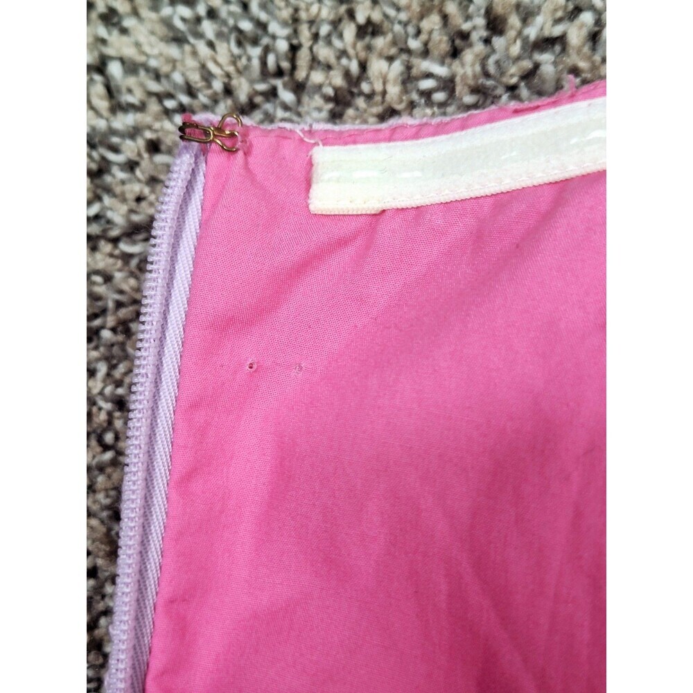 Lilly Pulitzer Pink Floral Eyelet Strapless Tiered Ruffle Mini Dress Size 6 - Picture 9 of 10